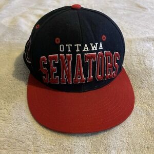 Vintage Ottawa Senators‎ Hat Men One Size Black Zephyr NHL Hockey Snapback Cap